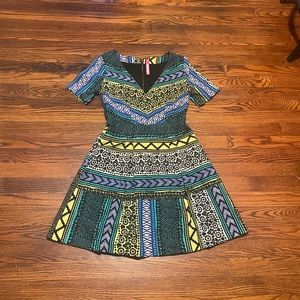 Anthropologie Plenty By Tracy Reese NWT Moon Tribal Geo-Boho Print Dress Size 4